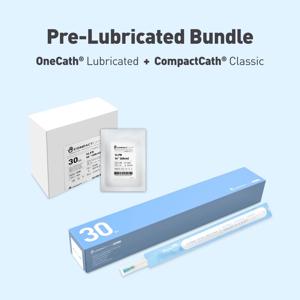 [Bundle] CompactCath® Classic + OneCath® Lubricated - CompactCath